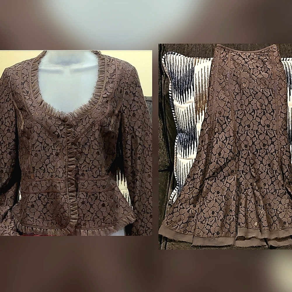 Tahari two piece dress lacy jacket & skirt size 8